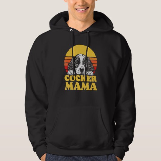 Cocker Mama Cute English Cocker Spaniel Puppy Mom  Hoodie (Vorderseite)