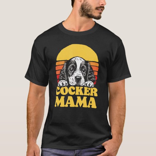 Cocker Mama Cute English Cocker Spaniel Puppy Mom  T-Shirt (Vorderseite)