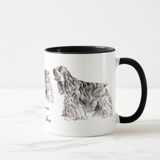 Cocker-Mutter, American Cocker Spaniel Keramikbech Tasse (Rechts)