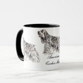 Cocker-Mutter, American Cocker Spaniel Keramikbech Tasse (Vorderseite Links)