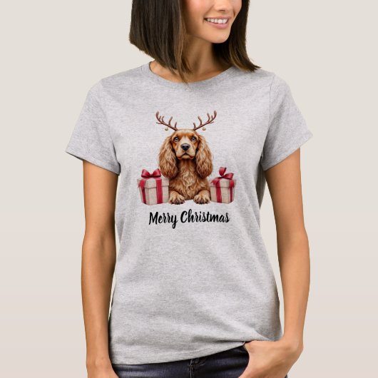 Cocker Reindeer T-Shirt (Vorderseite)