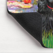 Cocker (schwarz) - Lilien 2 Mousepad (Ecke)