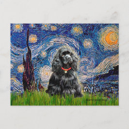 Cocker (schwarz) - Sternennacht Postkarte
