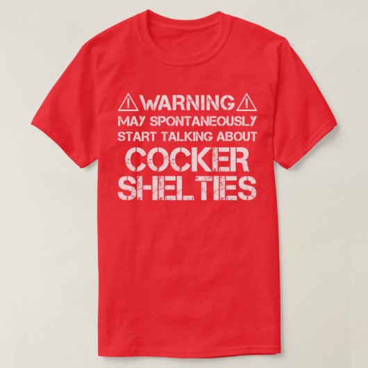 Cocker-Sheltie-Warnung T-Shirt (Design vorne)