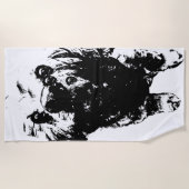 Cocker Sketch –   Bold Dog, Big Splash Strandtuch (Vorderseite)