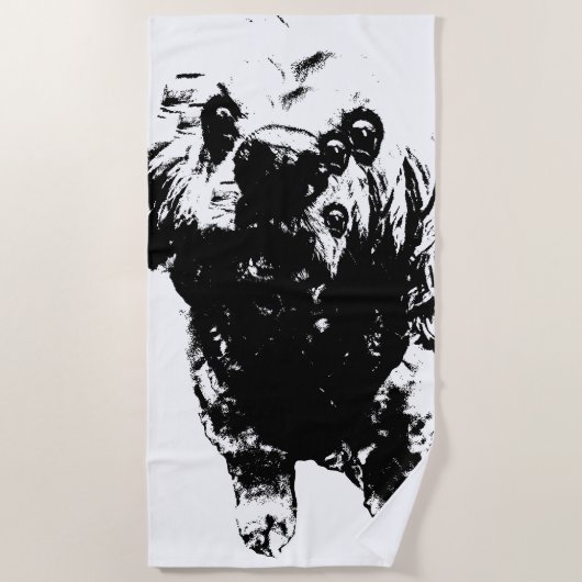 Cocker Sketch –   Bold Dog, Big Splash Strandtuch (Vorderseite)