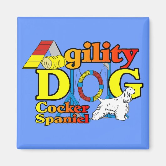 Cocker Spanel Agility Geschenke Magnet (Vorne)