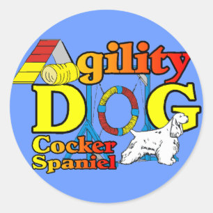 Cocker Spanel Agility Geschenke Runder Aufkleber