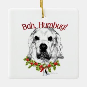 Cocker Spanel Bah Humbug Keramikornament