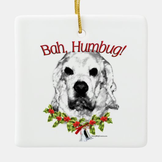 Cocker Spanel Bah Humbug Keramikornament (Vorderseite)