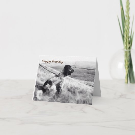 Cocker Spanel Birthday Karte (Vorderseite)