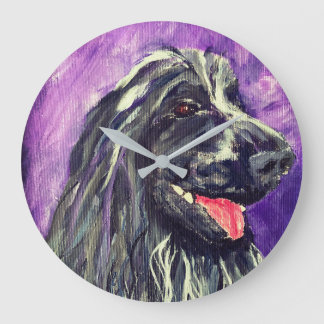 Cocker Spanel Blue Roan Hund gestrichen Große Wanduhr