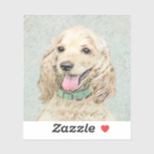 Cocker Spanel Buff Painting - Original Dog Art Aufkleber (Blatt)
