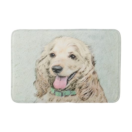 Cocker Spanel Buff Painting - Original Dog Art Badematte (Vorderseite)