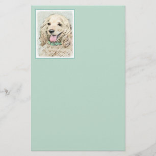 Cocker Spanel Buff Painting - Original Dog Art Briefpapier