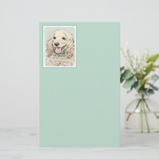 Cocker Spanel Buff Painting - Original Dog Art Briefpapier (Stehend Vorderseite)