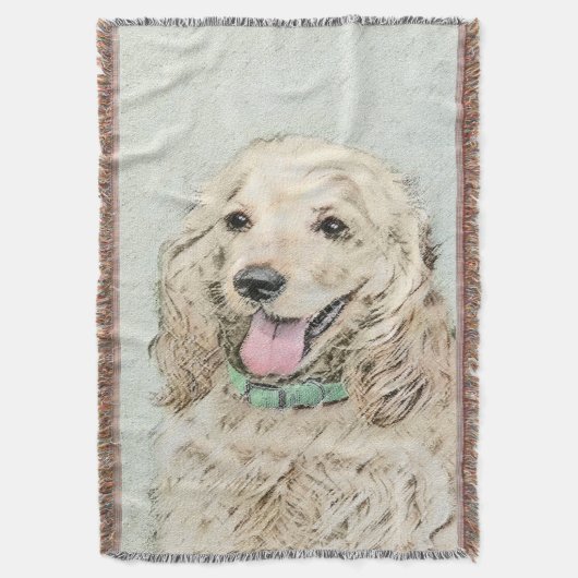 Cocker Spanel Buff Painting - Original Dog Art Decke (Vorderseite Vertikal)