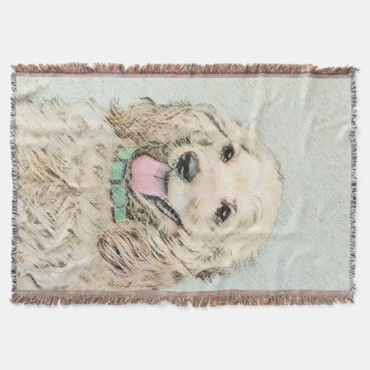 Cocker Spanel Buff Painting - Original Dog Art Decke (Vorderseite)