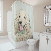 Cocker Spanel Buff Painting - Original Dog Art Duschvorhang (Beispiel)