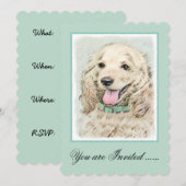 Cocker Spanel Buff Painting - Original Dog Art Einladung (Vorne/Hinten)