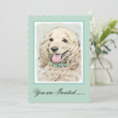 Cocker Spanel Buff Painting - Original Dog Art Einladung (Stehend Vorderseite)