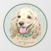 Cocker Spanel Buff Painting - Original Dog Art Fensteraufkleber (Blatt)