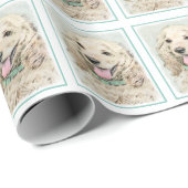 Cocker Spanel Buff Painting - Original Dog Art Geschenkpapier (Rolleneckpunkt)