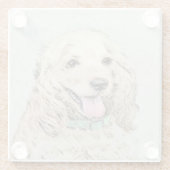 Cocker Spanel Buff Painting - Original Dog Art Glasuntersetzer (Rückseite)