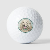 Cocker Spanel Buff Painting - Original Dog Art Golfball (Vorderseite)