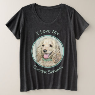 Cocker Spanel Buff Painting - Original Dog Art Große Größe T-Shirt