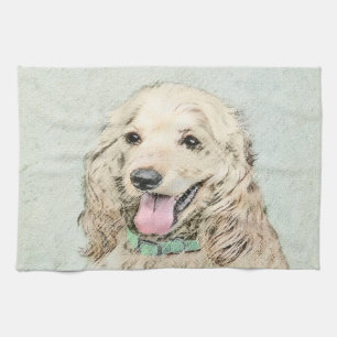 Cocker Spanel Buff Painting - Original Dog Art Handtuch