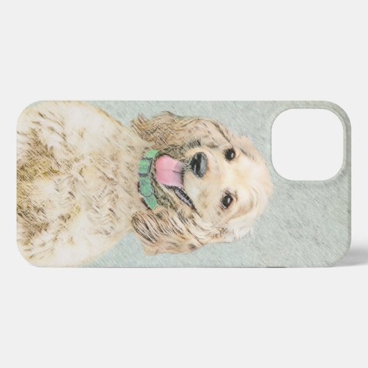 Cocker Spanel Buff Painting - Original Dog Art iPhone Hülle (Rückseite (Horizontal))
