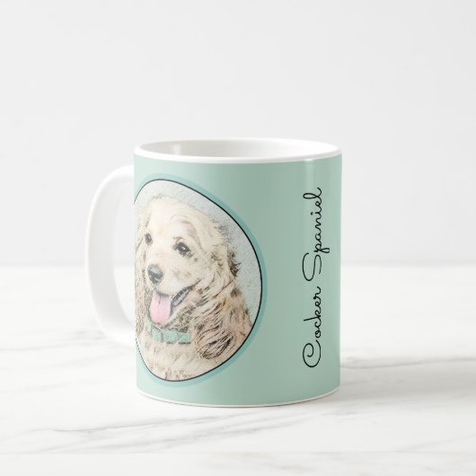 Cocker Spanel Buff Painting - Original Dog Art Kaffeetasse (Vorderseite Links)