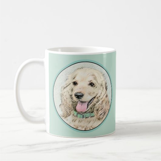 Cocker Spanel Buff Painting - Original Dog Art Kaffeetasse (Links)