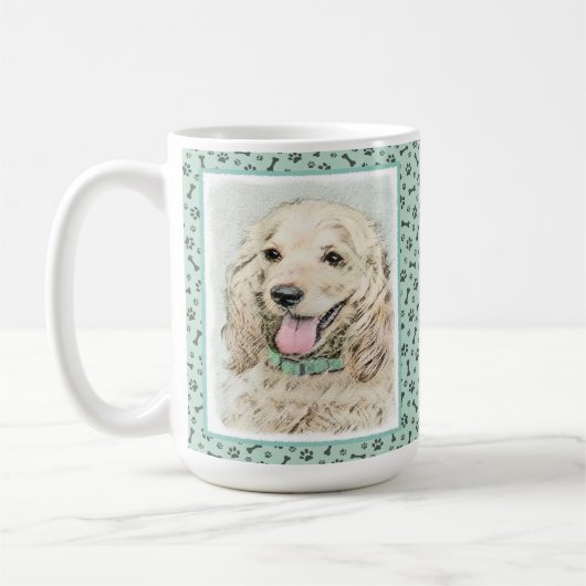 Cocker Spanel Buff Painting - Original Dog Art Kaffeetasse (Links)