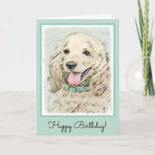Cocker Spanel Buff Painting - Original Dog Art Karte