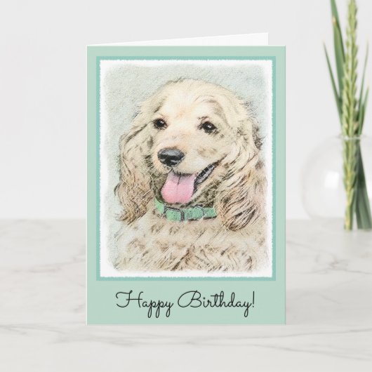 Cocker Spanel Buff Painting - Original Dog Art Karte (Vorderseite)