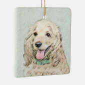 Cocker Spanel Buff Painting - Original Dog Art Keramikornament (Rechts)