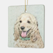 Cocker Spanel Buff Painting - Original Dog Art Keramikornament (Links)