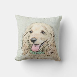 Cocker Spanel Buff Painting - Original Dog Art Kissen