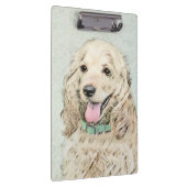 Cocker Spanel Buff Painting - Original Dog Art Klemmbrett (Rechts)