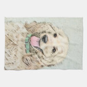 Cocker Spanel Buff Painting - Original Dog Art Küchentuch (Horizontal)