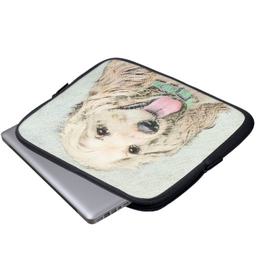 Cocker Spanel Buff Painting - Original Dog Art Laptopschutzhülle (Vorne Knopf)