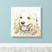 Cocker Spanel Buff Painting - Original Dog Art Leinwanddruck (Insitu (Holzboden))