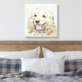 Cocker Spanel Buff Painting - Original Dog Art Leinwanddruck (Insitu (Schlafzimmer))
