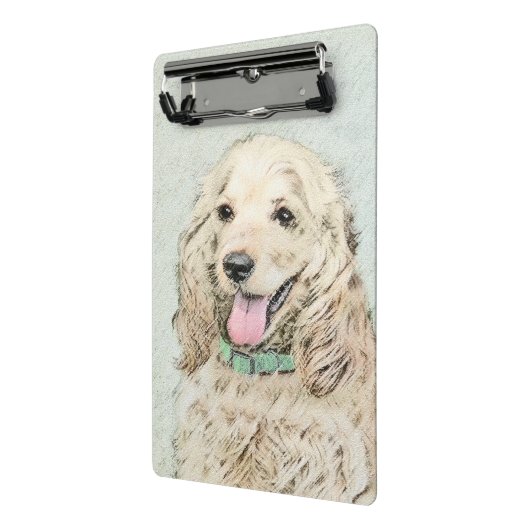 Cocker Spanel Buff Painting - Original Dog Art Mini Klemmbrett (Gewinkelt2)