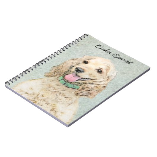 Cocker Spanel Buff Painting - Original Dog Art Notizblock (Linke Seite)
