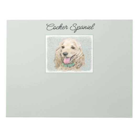 Cocker Spanel Buff Painting - Original Dog Art Notizblock (Vorderseite)