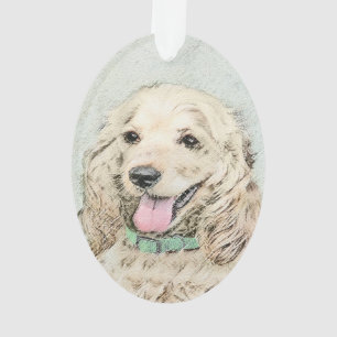 Cocker Spanel Buff Painting - Original Dog Art Ornament