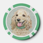 Cocker Spanel Buff Painting - Original Dog Art Pokerchips (Rückseite)